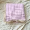Safe & Comfortable Newborn Blanket Cotton Gauze Blanket with Delicate Lace Trim Newborn Swaddles Blanket for Infants