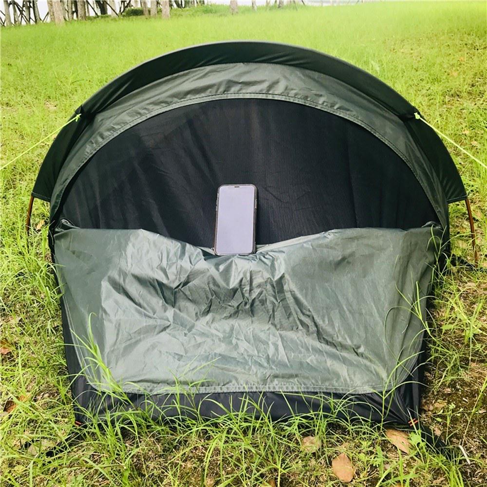 

For Outdoor Camping Lightweight Backpacking Single Person Sleeping Tent Army Green