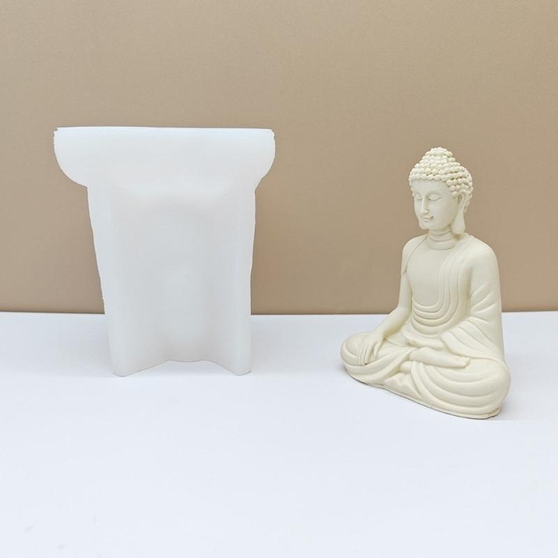 Candle Moulds Clay Moulds Crafts Moulds Hand-making Supplies Buddhas Shape Non-stick Silicone Material for Figure Craft
