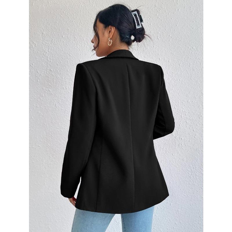 Autumn and Winter Women's Suit Jacket Solid Color Lapel Suit Temperament Commuter Jacket Tops