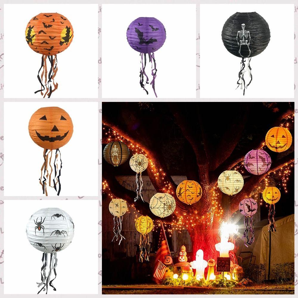 Skeleton Hangingn Tassels Lantern Bat Halloween Paper Lanterns Creative   Shopping Mall