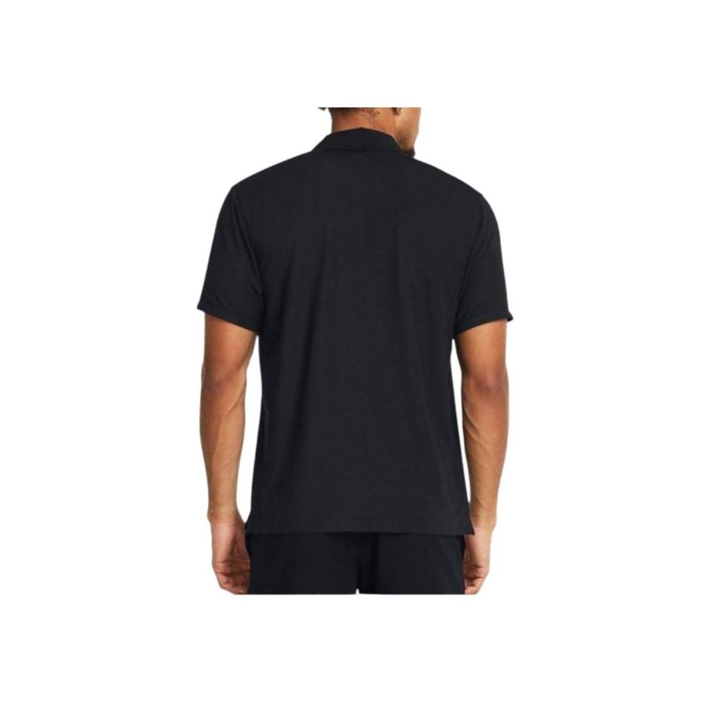 Under Armour Solid Color Casual Short Sleeve Polo Shirt Men Tops Black 1385128-001