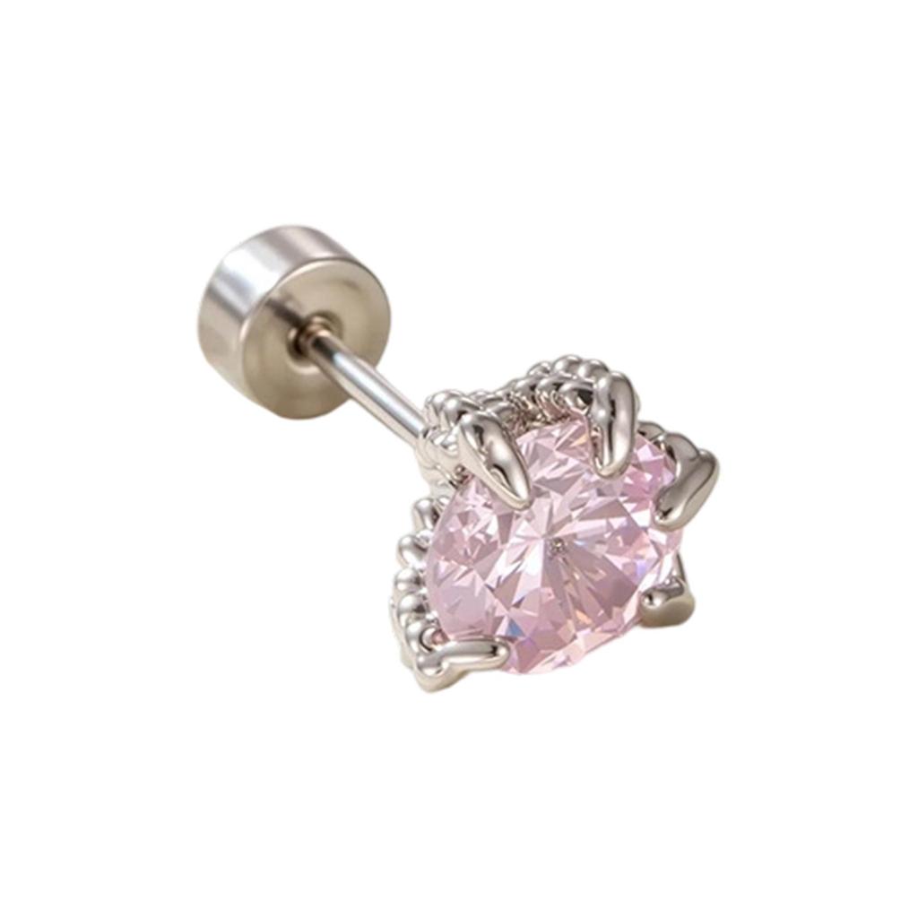 Dragon & Dragon Scale Colorful Light Sea Blue Zircon Couple- Cartilage Ear Studs, Titanium Steel Screw Ear Piercings