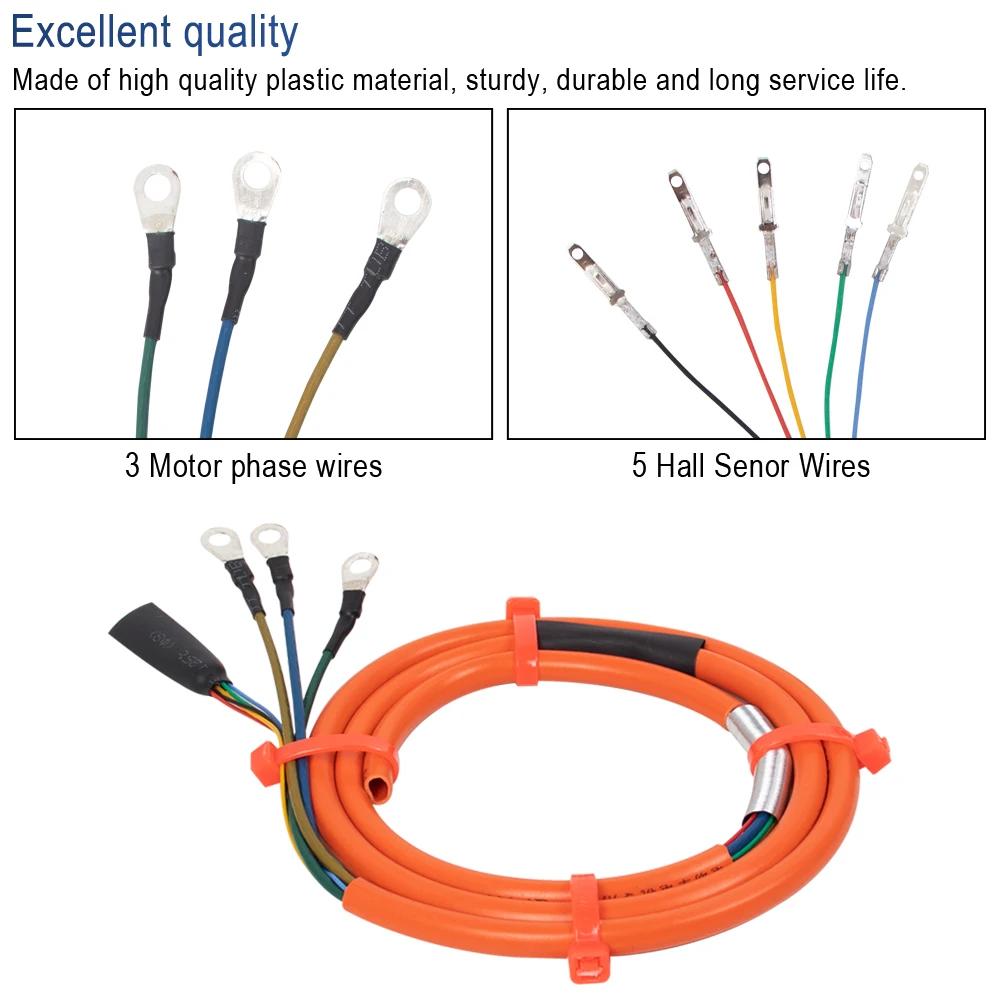 2.0mm² /2.5mm² Waterproof Motor Cable with 3 Motor Phase Wires 5 Hall Senor Wires Circuit Board Cable For Electric Scooter Parts 800W Wheel Hub Engine