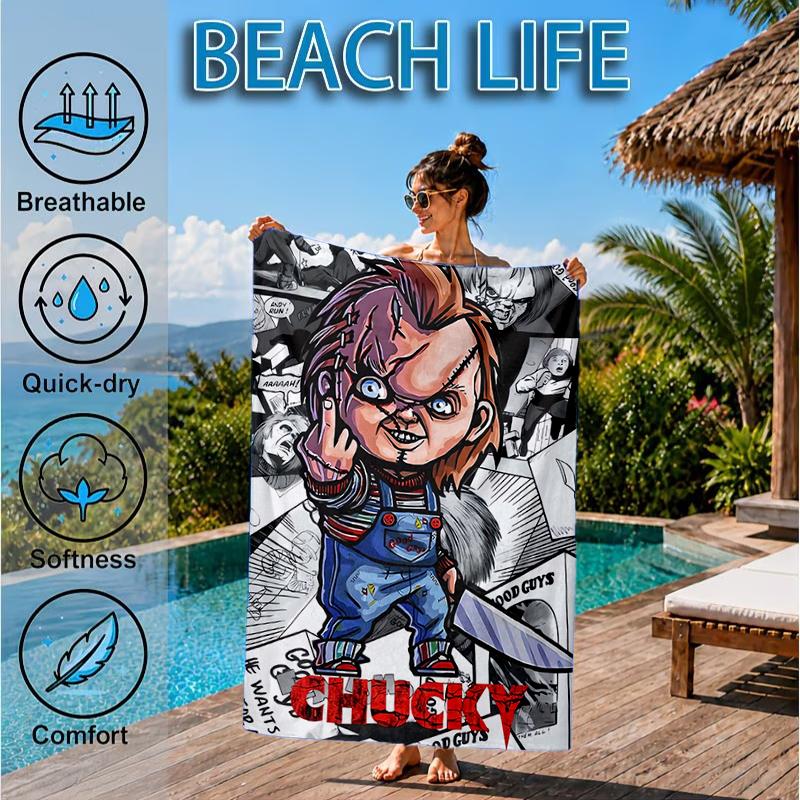 Chucky And Tiffany's Wedding Beach Towel, Microfiber Beach Towel, Perfect For Pool, Beach, Travel, Home Decor Beach Party Fan Gifts
