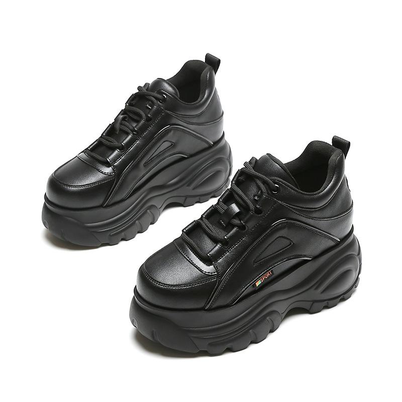 Amazon foreign trade autumn and winter new sports shoes casual muffin shoes low top height increase 7cm European and American platform women's shoes