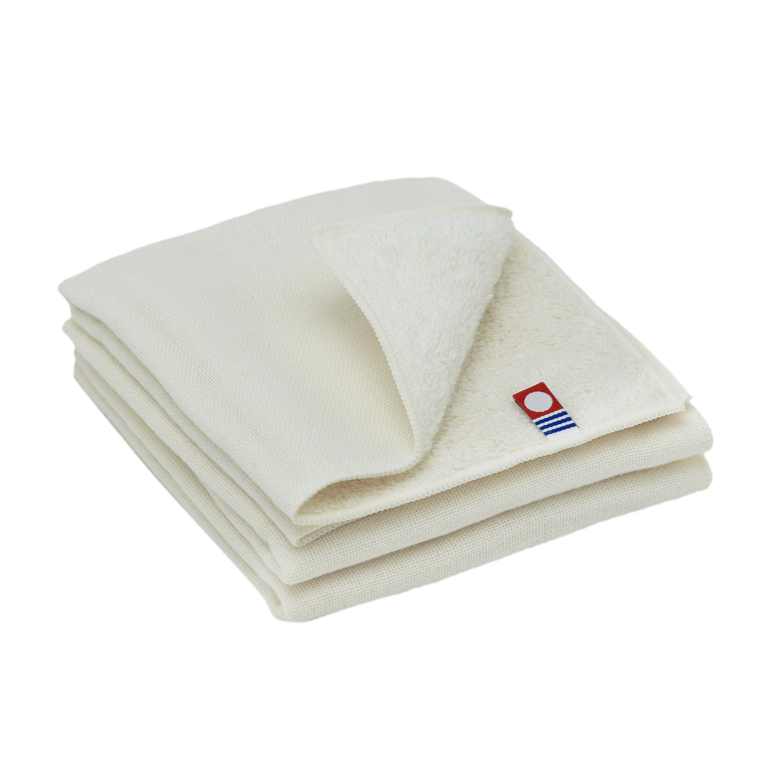 

Broccoli House Imabari Pile Gauze Handkerchief Towels of Made in Cotton Towels, & (Set 3), 25x25cm, Thin, Quick-Drying, Absorbent, Japan, 100% (Ivory) слоновая кость