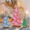 New Gingerbread Man Christmas Trees Candy Colors Wooden Christmas Tabletop Decoration Gift Room Ornament for Christmas Party
