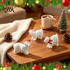 Miniature Landscape Supplies Polar Bear Figurines, Durable Synthetic Resin Animal Holiday Accessories Ornaments, Decorative Accents for Fairy