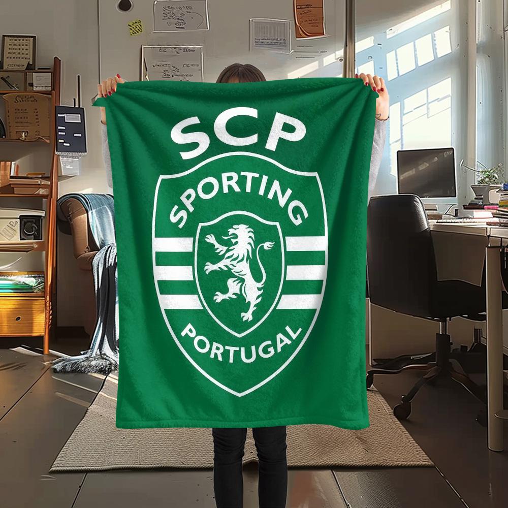 

Sporting CP logo Print FlAannel Blanket, High quality Comfortable for All Seasons, Home Decor, Warmth and Comfort 80cm x 120cm