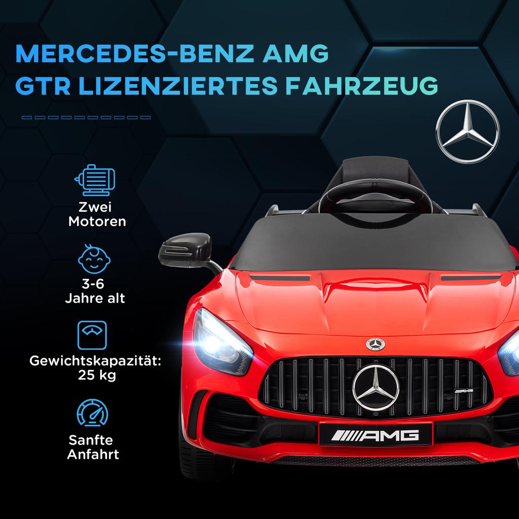 Elektrisches Kinderauto, Mercedes, 3-5 km/h, Fernbedienung, Licht & Musik, Rot