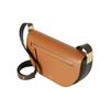 Burberry Olympia Two-Tone Adjustable Strap Leather Underarm Bag Half-Moon Tote Crossbody Shoulder Bag Unisex Couple's Style Warm Brown