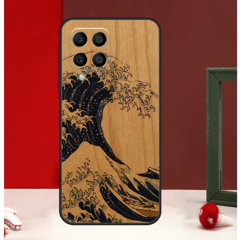 Wolf Bike Butterfly Wood Case For Samsung Galaxy M56 M36 M16 M31 M21 M13 M33 M53 M15 M35 M55 M12 M32 M52 M14 M34 M54