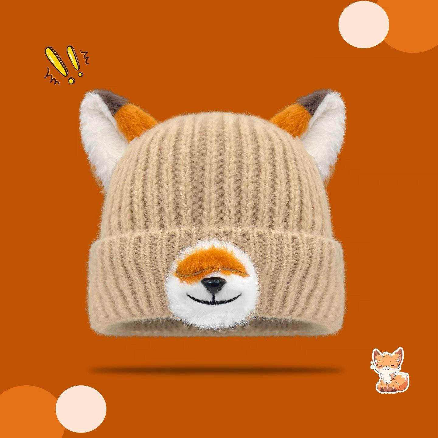 Нетоксичная Мультяшная Шляпа Зверополис Ник Осенне-Зимняя Новая Стильная Милая Шерстяная Шапка с Ушками Лисы Плюшевая Теплая Шапка Противохолодная Теплая Шапка