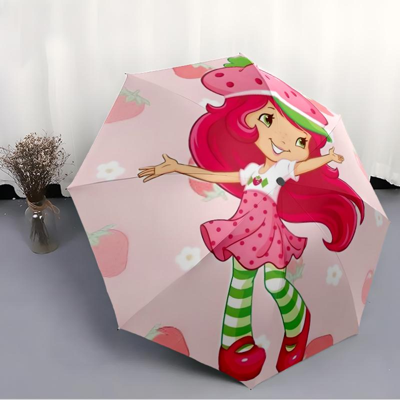 1pc Princess Strawberry Umbrella, Sun Protection, And UV Shielding. It Has Eight Sturdy Ribs for Outdoor Use And Perfect As a Holiday Gift
