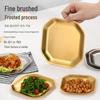 ZISIZ Korean Style 304 Stainless Steel Octagonal Snack Plate