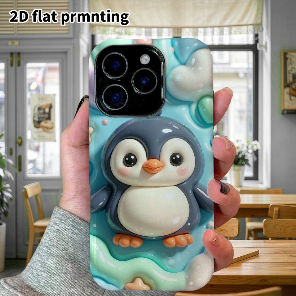 Phone Case: 2D Flat Design Suitable for iPhone 18, 17, 16, 15, 14, 13 Pro Protective Case, Little Penguin, Perfect Holiday Gift for Christmas and Hall