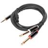 JK‑366 3.5mm to Dual 6.35mm Audio Line Male to Male Gold Plated Connectors Audio Cable