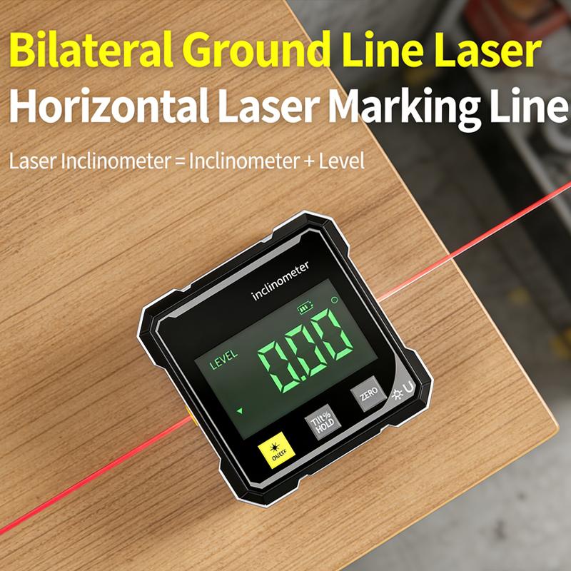 Pocket Electronic Digital Protractor Multifunctional Digital Angle Finder Box Inclinometer 360 Degree Measurement Laser Level
