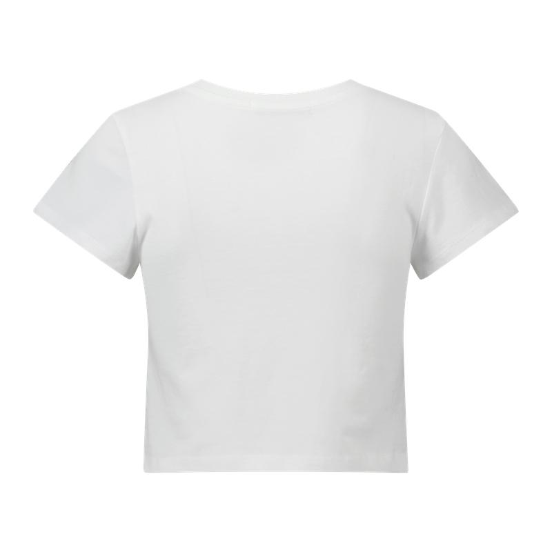 Yuibeu 3D Metal Logo T-Shirt White