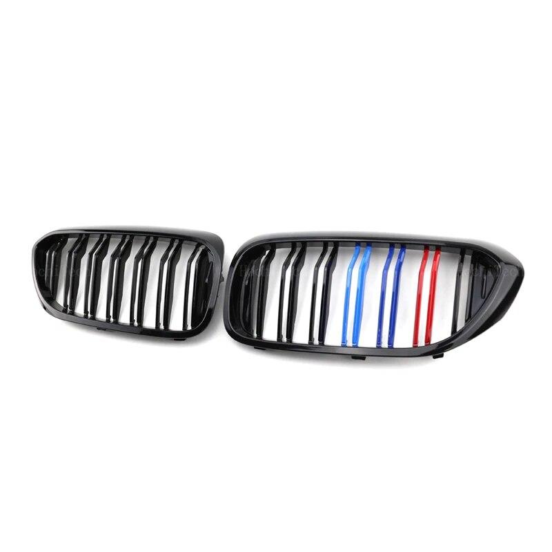 New Look Car Grille Grill Front Kidney Glossy 2 Line Double Slat For BMW 5 Series G30 G38 2016- Dual Line Racing Grilles