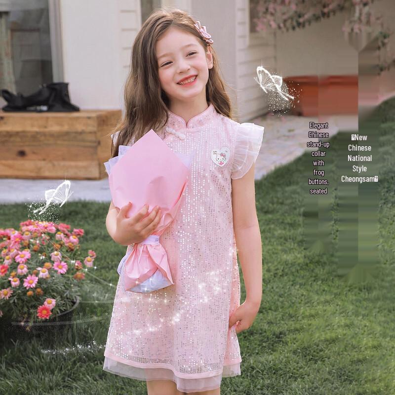 Hello Kitty Girls New Chinese Style Summer Princess Dress 130