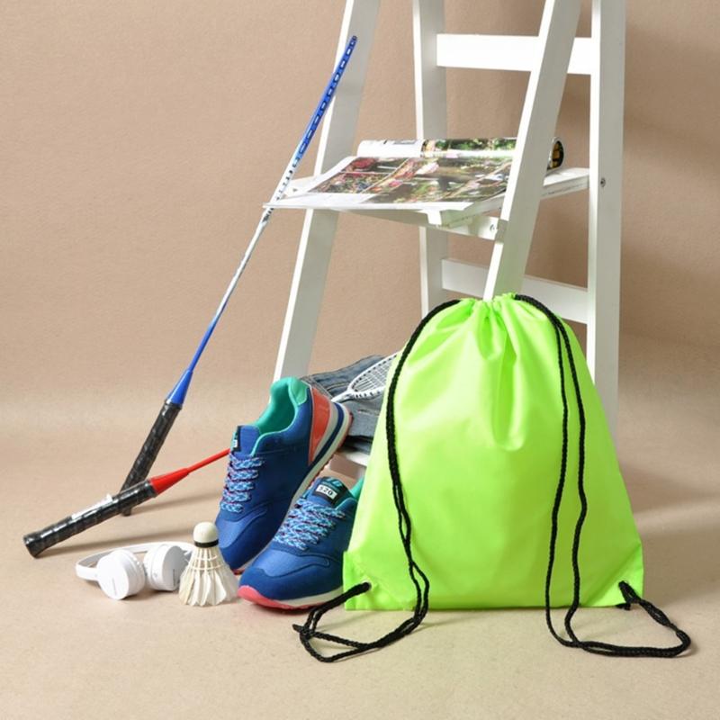 Drawstring Fitness Bag Water Resistant Oxfordcloth Sports Bag Light Weight Drawstring Backpack for Climbing Hiking