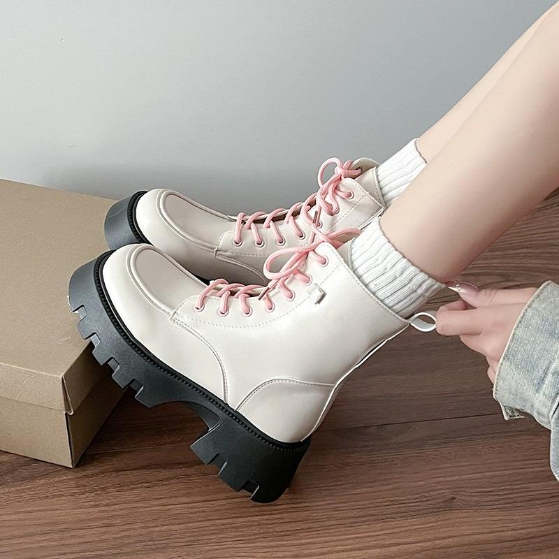 

Fashion Fall 2025 New Platform Retro Bootie Biker Boots 39