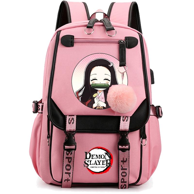 

Рюкзак Anime Demon Slayer для жінок Полотняна сумка для ноутбука Back to School Bag для підлітків Дівчинка Хлопчик Шкільний портфель Чоловіча жіноча дорожня сумка