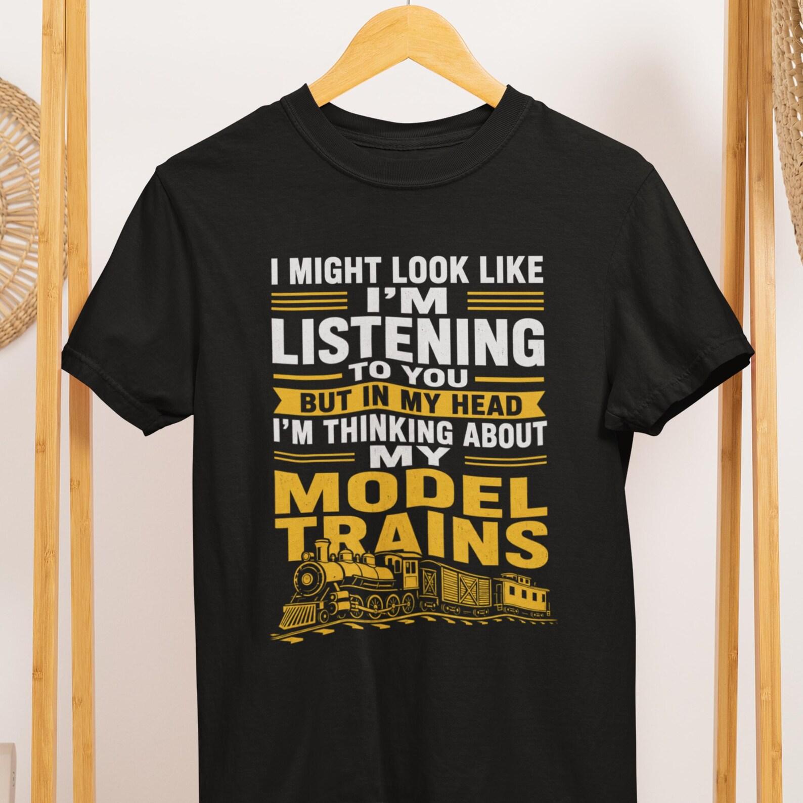 Model Trains T-Shirt, Funny Train Lover Railway Tee, Comfort Colors Railroad Gift S