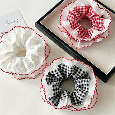 French Sweet Lace Intestine Loop Headband Women's Large Elastic Hair Rope Ringfor Girls Fashion Hair Accessories Headwear