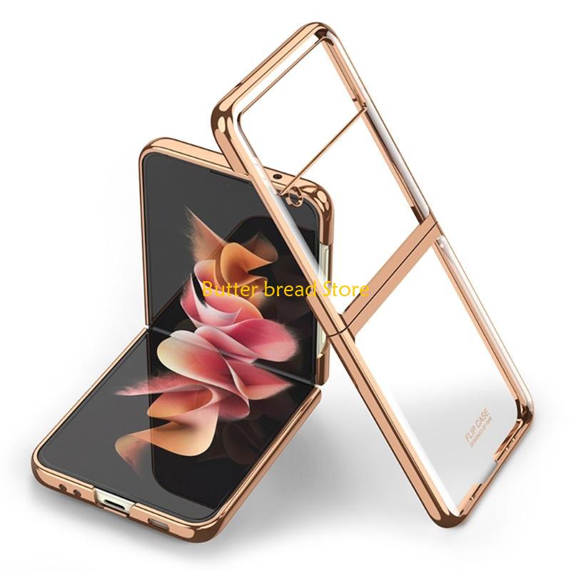 

W89C Safety Protective for Shell with Electroplating Frame for Z Flip3 золотой
