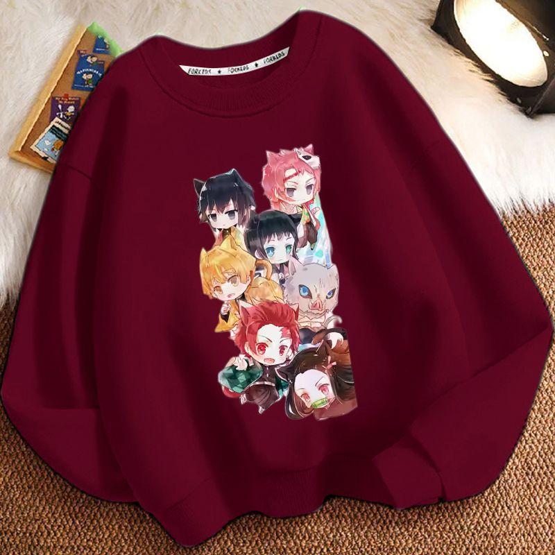 Kinder Modischer Demon Slayer Hoodie, Frühling und Herbst Jungen- und Mädchen-Freizeit-Hoodie