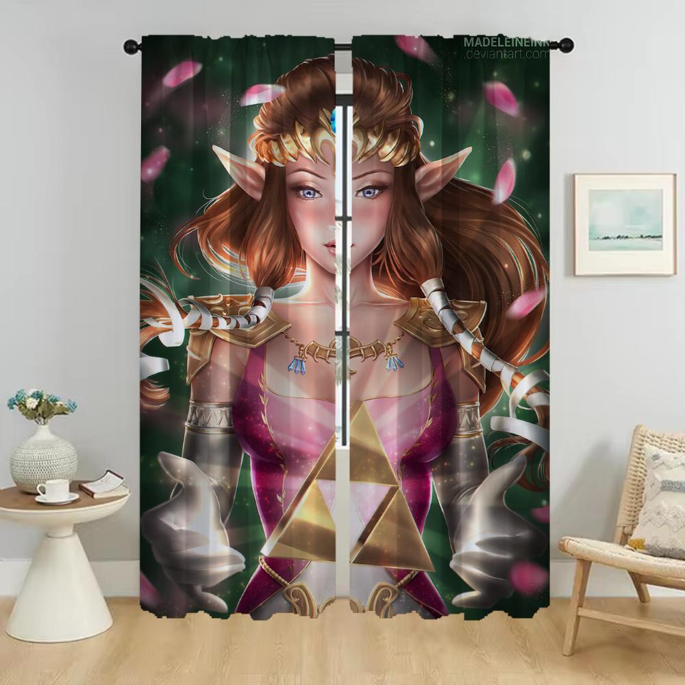 Set Of 2 Modern Zaldaes Partition Home Interior Curtains Camera Living Room Tulle Bedroom Shades Curtain Child Polyester Perfect For Sitting