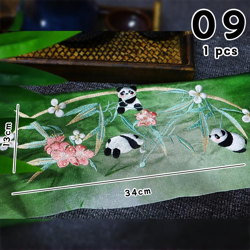 1pc Chinese Style Embroidery Patch Hanfu Cheongsam Decor Trims Collar Waist Lace Shirts Neckline Edge DIY Sewing Accessories