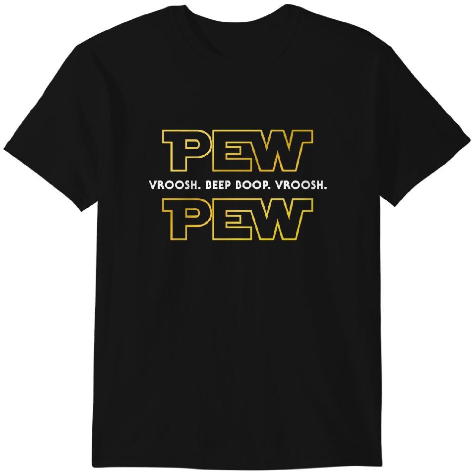 Pew Pew Wars Funny T-Shirt Sci-fi Space Star Noises Classic T-shirt