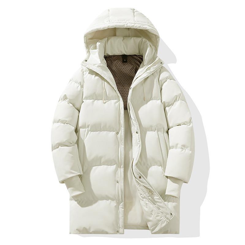 

Simple Cotton Clothes Men s Medium and Long Trendy Hooded Trendy Brand Bread Clothes Thickened Velvet Warm Cotton Clothes Couple Models S