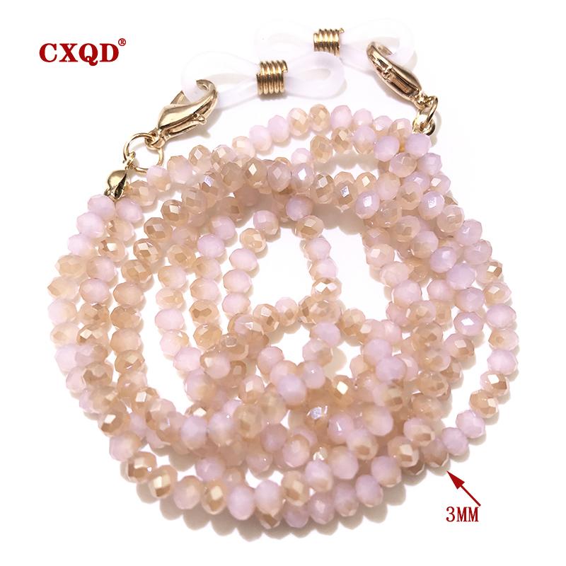 

Handmade Fashion 3mm Electroplated Reading Glasses Chain Beaded Lanyard Women s Sunglasses Cords Eyewear Mask Holder Gift 75cm