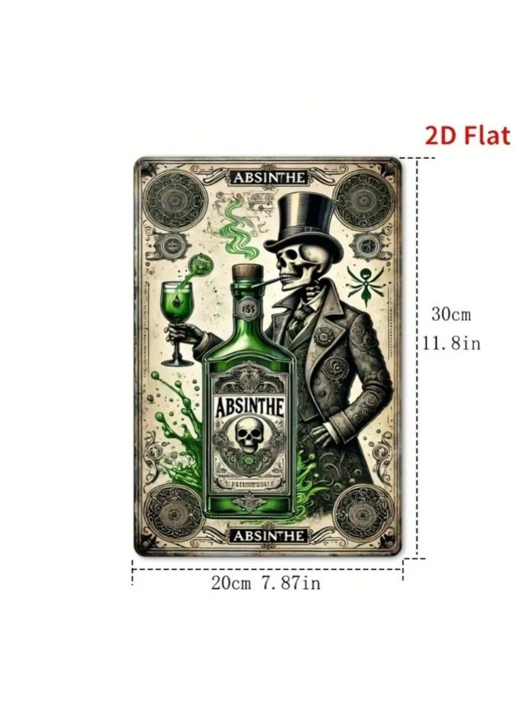 RetroSpirit Rustic Absinthe Tin Sign - 1pc Vintage Metal Decor, Sturdy Home Bar Pub Cafe Unique Wall Art Decor Accent
