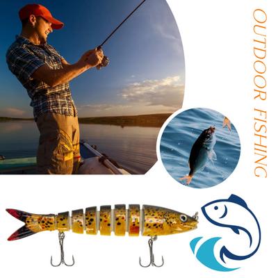 13,5 cm / 18,5 g žuvies masalas kelių sekcijų 3D akys Realistiškos geros detalės Aštrus kabliukas Skęstantys vobleriai Žvejybos masalai Sujungti Crankbait Swimbait Hard