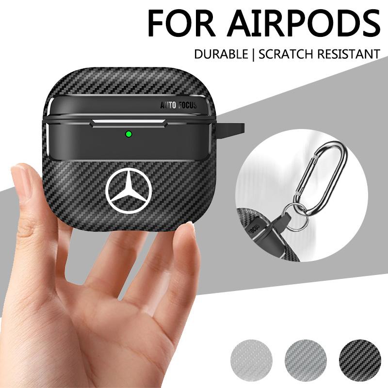 Car Soft Earphone Case For Apple AirPods 4 Airpod Pro 1 2 3 4th With keyring Earphone Protective Case Sticker For Mercedes Benz RW7