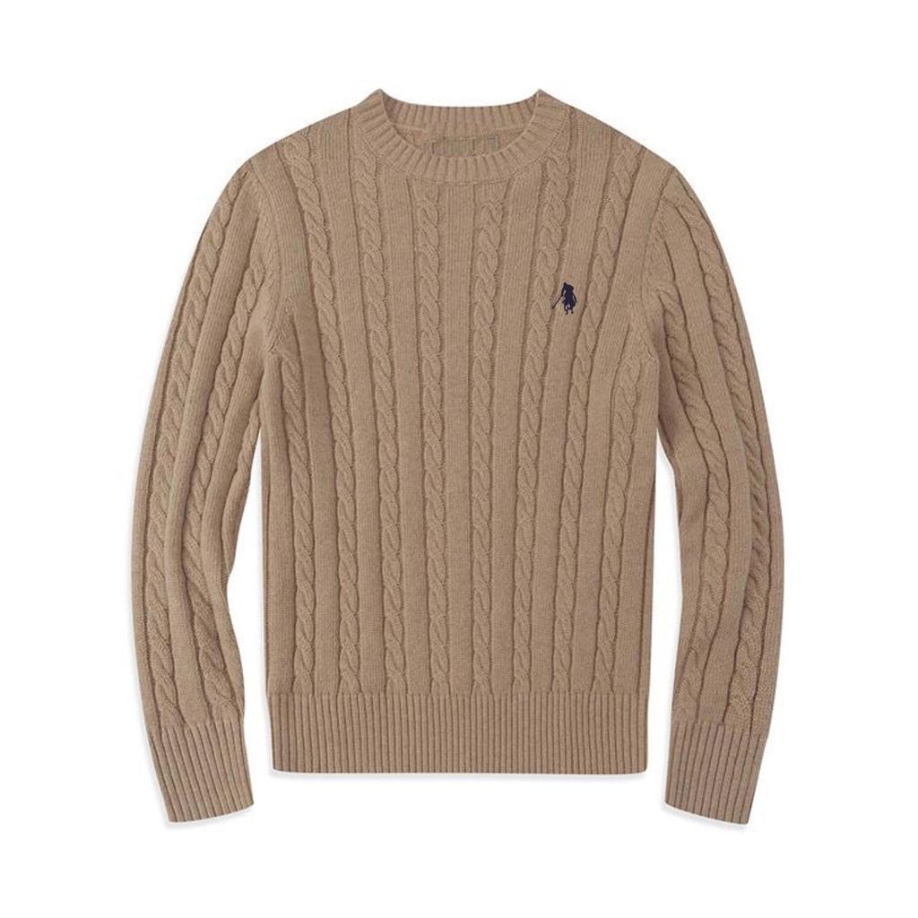 Men's & Couple's Casual Cable Knit Wool Sweater - Little Pony Design, Crew Neck, Winter Wear.