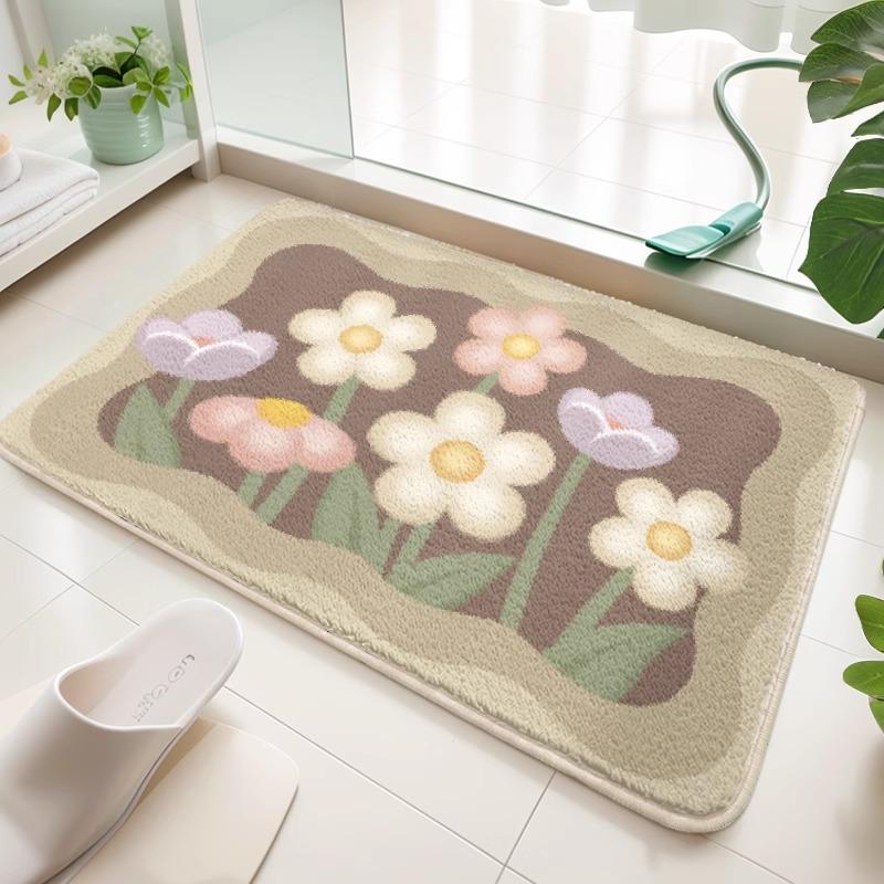 Bathroom Floor Mat Absorbent Toilet Door Foot Mat Household Thickened Non-slip Toilet Toilet Imitation Cashmere Carpet