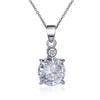 1set/3pcs (Necklace + Earrings) Fashion Temperament Bridal Round Zircon Crystal Earrings Necklace Set, Alloy Jewelry Set