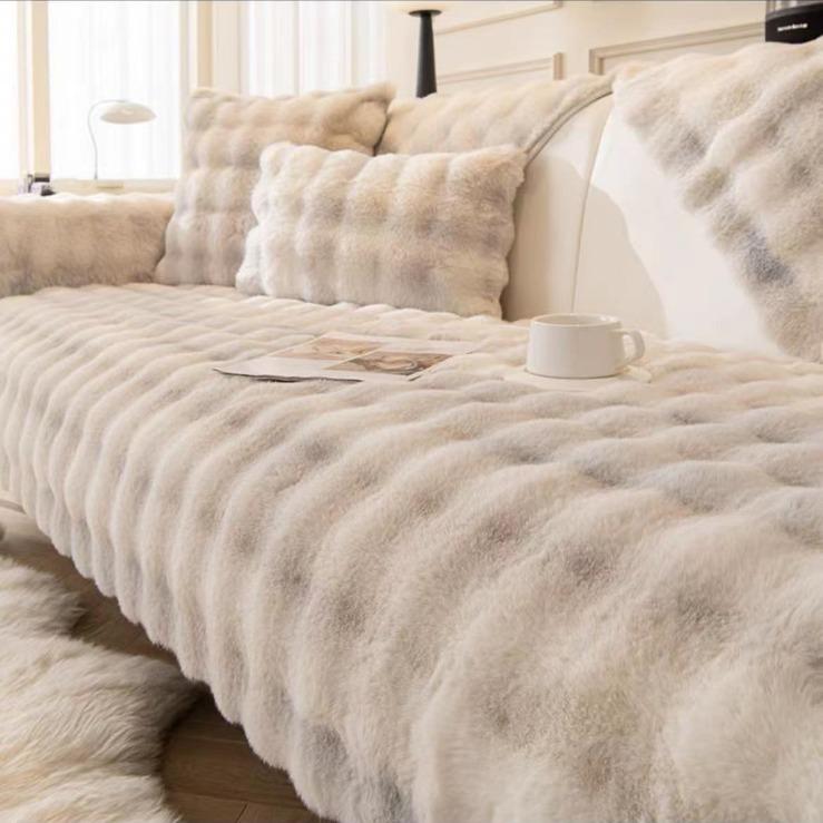 Super Soft Rabbit Velvet Teplý sametový polštář na pohovku Zimní zahušťovací masážní potah na pohovku Nový látkový ručník.