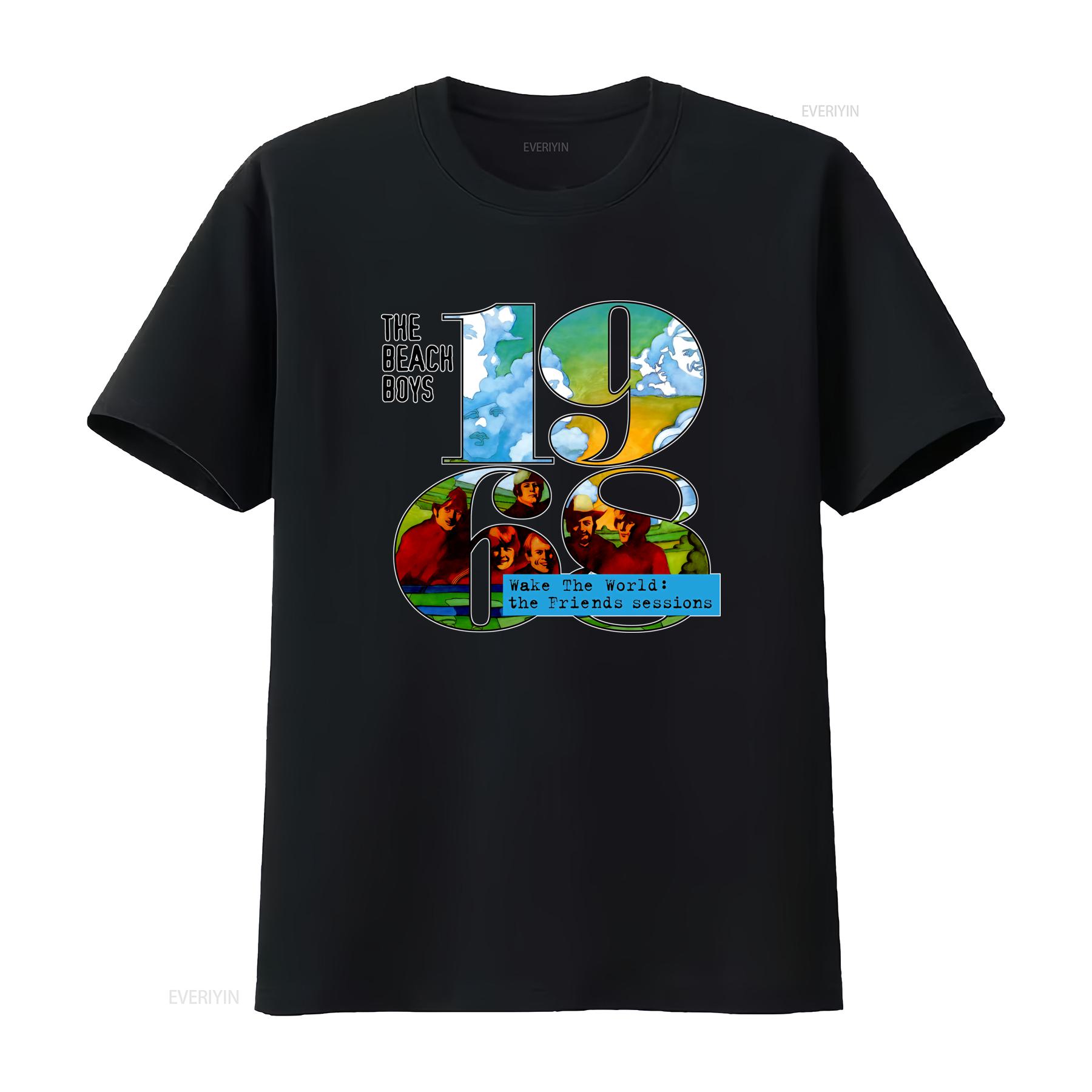 

Vintage The Beach Boys 1968 Wake World T Shirt Heavy Cotton Full Size Black Retro Band Merch vintage Washed designer clothes 4XL
