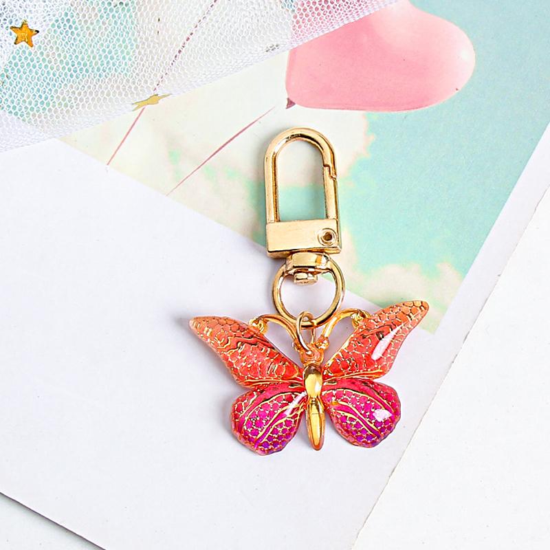 1Pc Keychain Bag Earbud Set Accessory Alloy Keychain Charm Butterfly Keychain Women'S Gift Multi-Color