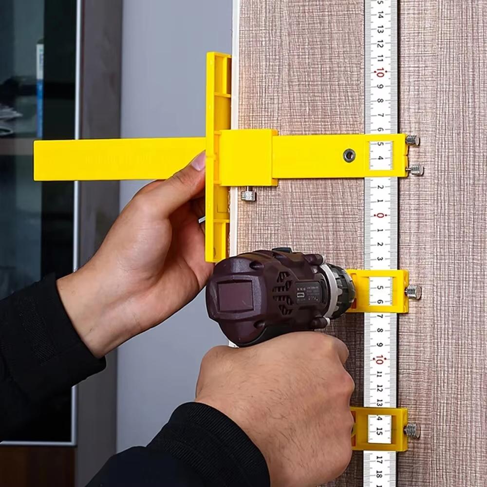 Punch Locator Tool,Adjustable drill Template Guide Tool, Drilling Holes for Installation of Doors Drawer Handles Knobs Pull