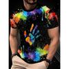 Kreatives Buntes Streifenmuster 3D-Druck T-Shirt Sommer Mode Bequem Übergröße Atmungsaktiv Weich Herren Täglich Vielseitiges T-Shirt