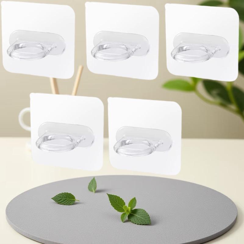 1-20pcs Self-adhesive Round Hooks Multi-Purpose Wall-Mounted Hooks Free Punching Storage Racks for Bathroom Kitchen Ring Hange